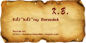 Kökény Benedek névjegykártya